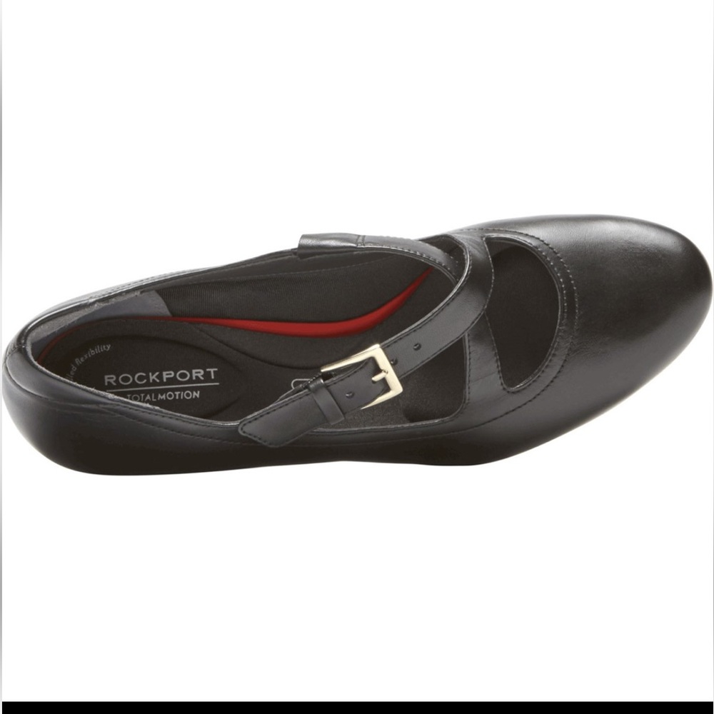 Rockport Womens Size 9.5 M Black Leather Criss Cross Soft Wedge Shoes 10… - Picture 3 of 14